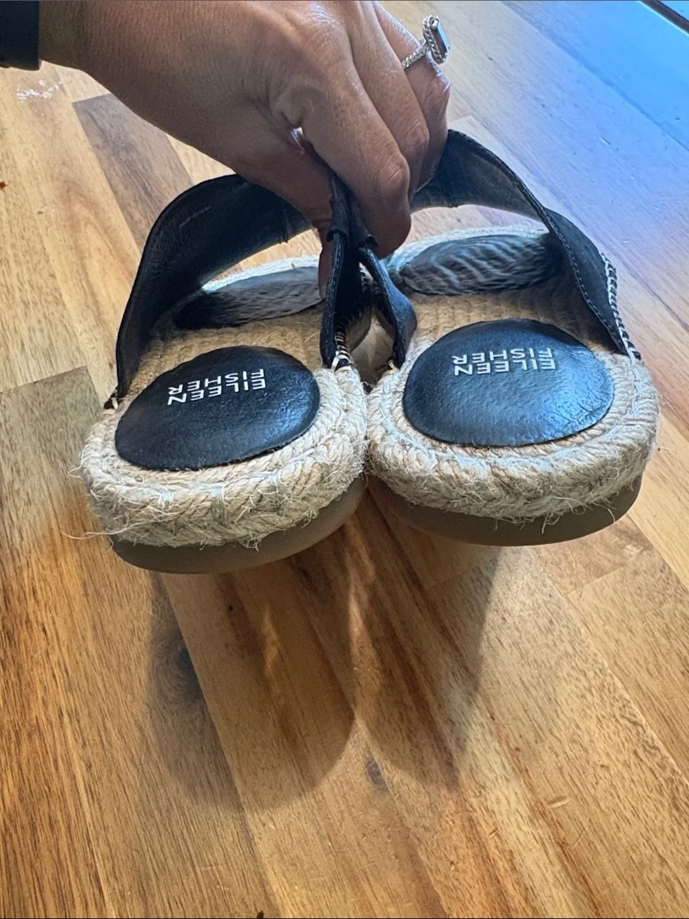 Eileen Fisher suede Milly Tumbled Nubuck Espadrille Sandals/slip ons